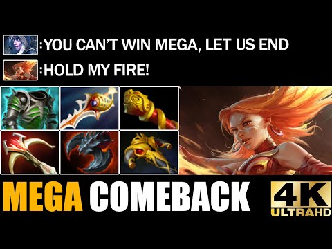 New Machine Gun Max Speed Carry Lina VS Mega Creeps - Epic Comeback 7.29 Dota 2