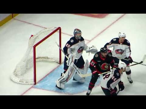 Daniil Tarasov in action during the Blue Jackets @ Senators game