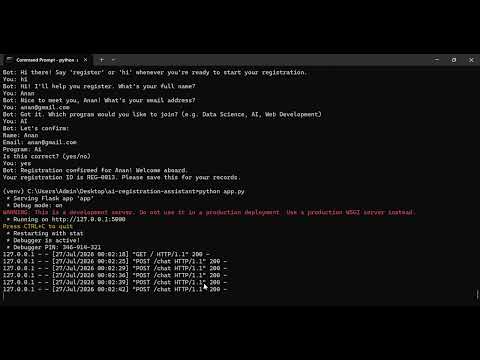 Task Demo - DAS004582 - Registration Assistant