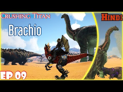 Brachiosaurus Tame : Fighting titan and Corrupted giga EP 09 ark ragnarok [Hindi]Griffin tek raptor