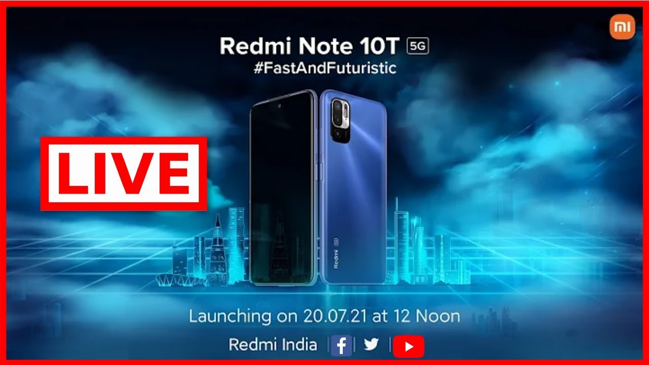 Redmi Note 10T 5G Live Launch Event