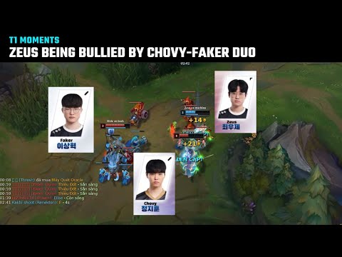 Zeus being bullied by Chovy Faker duo | T1 Stream Moments | T1 funny moments