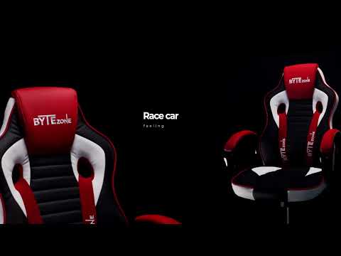 Žaidimų kėdė ByteZone Racer PRO Gaming Chair, Raudona video