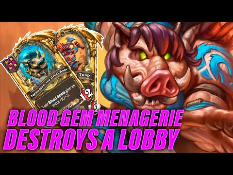 Blood Gem Menagerie Destroys a Lobby | Dogdog Hearthstone Battlegrounds