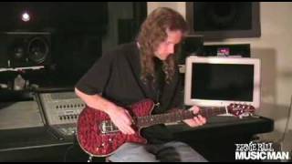 Video thumbnail for Ernie Ball Music Man Artist Travis Larson demonstrates the Music Man 25th Anniversary Guitar by Ernie Ball