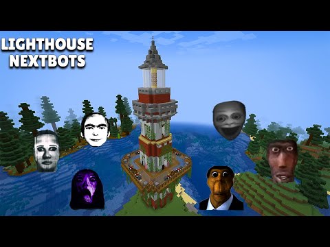 SURVIVAL LIGHTHOUSE WITH 100 NEXTBOTS in Minecraft - Gameplay - Coffin Meme
