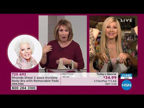 Rhonda Shear 2pack Invisible Body Bra with Removable Pads