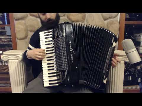 4965 - Black Excelsior Excelsiola 740 Magnante Model Piano Accordion LMMH 41 120 $2999