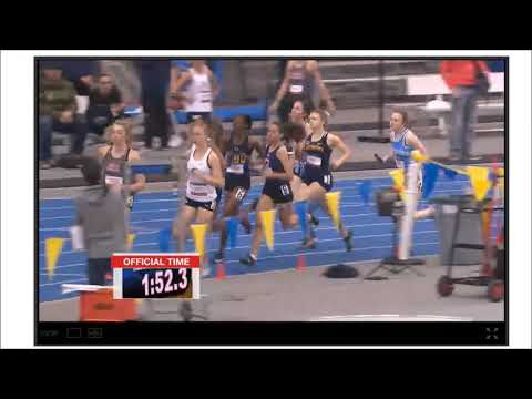 Emma Horn 1200m leg NU DMR. NAIA Indoor Nationals 2020 (with music).