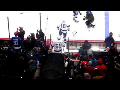 Lightning arrive for their pre-game warm-up at the Lightning @ Senators hockey game Part 2