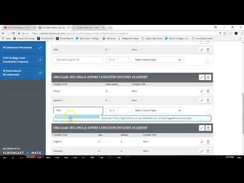 Part of a video titled CSU Application- Adding your high school course work - YouTube