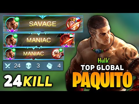 SAVAGE & MANIAC! Paquito Best Build Hypercarry [ Top Global Paquito ] By Hulk` - Mobile Legends