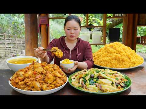 Enjoying Life Through Harvesting and Cooking | Turmeric Root Harvest | Cooking Dinner | Simple Life