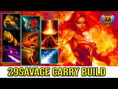 [ Lina ] INTENSE 29SAVAGE CARRY BUILD - FULL SLOT CRAZY ATTACK SPEED - NICE TEAM GAMEPLAY