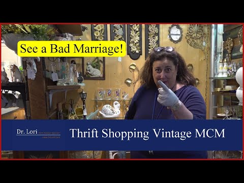 See a Bad Marriage! Shop Milk Glass, Pyrex Style Bakeware, MCM Lamp & Chairs - Thrift with Dr. Lori