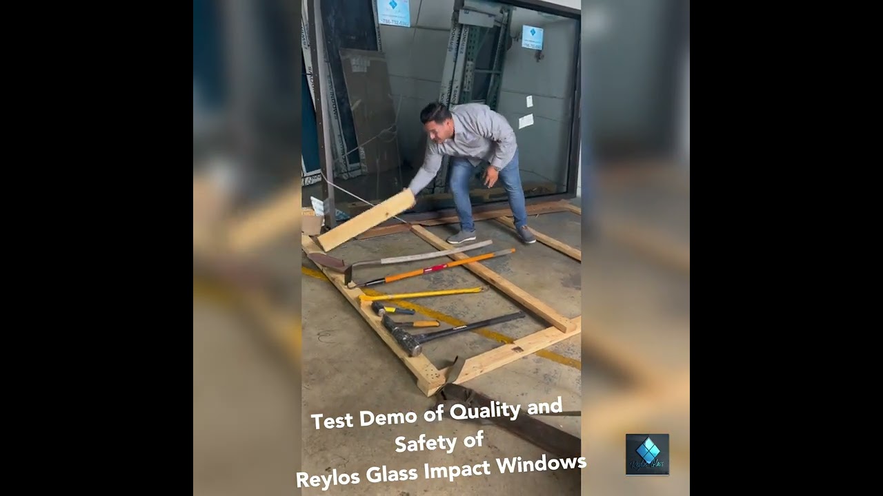 Test Demo of Quality and Safety or Reylos Glass Impact Windows