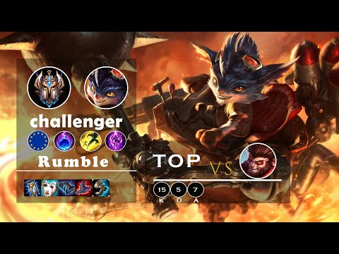 Rumble Top vs Wukong Challenger Gameplay Patch 10.14