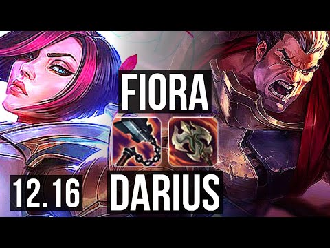 FIORA vs DARIUS (TOP) | 8/0/8, Legendary, 400+ games, 900K mastery | KR Diamond | 12.16