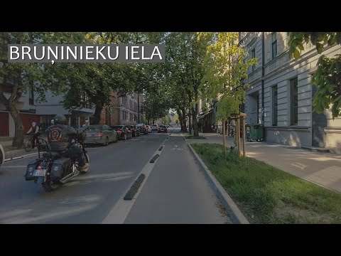 [RIGA] BRUŅINIEKU to STRĒLNIEKU iela  bicycle ride [relaxing lofi mix]