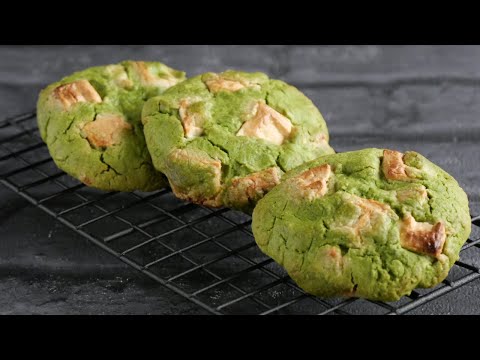 【米粉抹茶クッキー】ホワイトチョコ入り♪簡単サクほろレシピ Rice flour Matcha Cookies