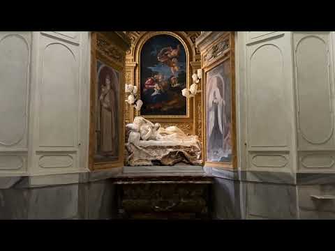 Bernini Statue, Blessed Ludovica Albertoni, at San Francesco a Ripa Church. - Rome Italy - ECTV
