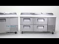 TPP-AT-67-HC 524 Ltr 2 Door Stainless Steel Hydrocarbon Refrigerated Pizza / Saladette Prep Counter Product Video