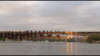 Hundreds gathered to watch it. The demolition was conducted by the Texas DOT.