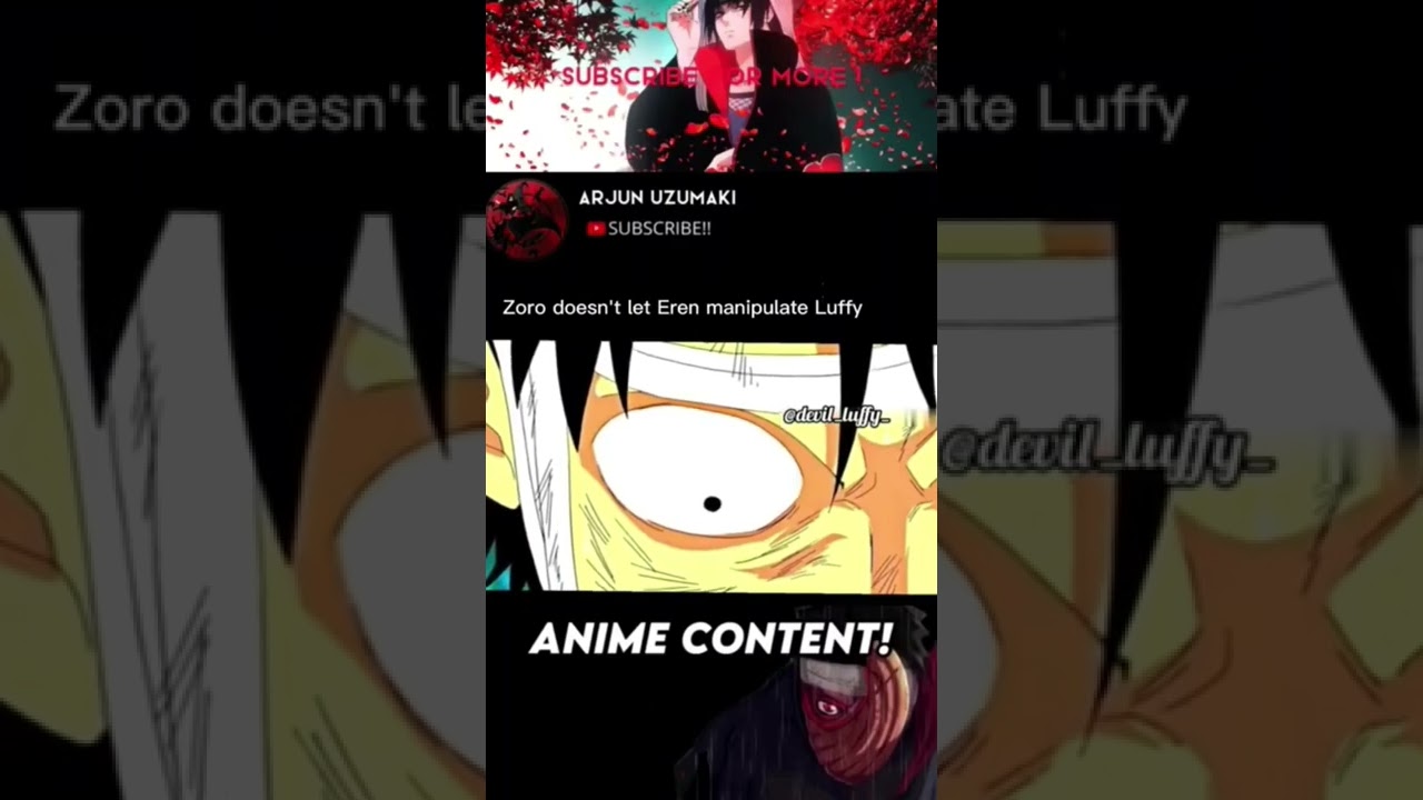 Zoro didn't let eren manipulate luffy 🔥😂