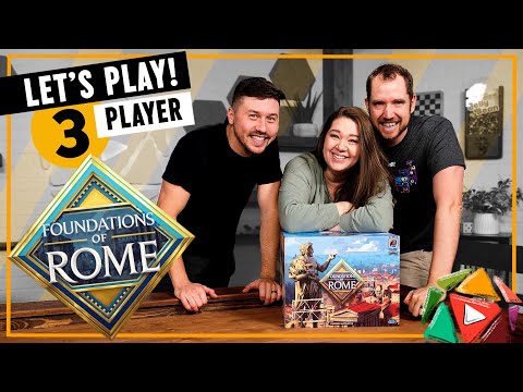 Let's Play Foundations of Rome | 3 Player Board Game Playthrough | PTG Ep. 29