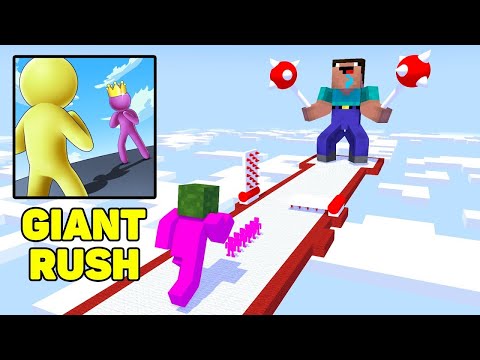 Monster School: GIANT RUSH RUN CHALLENGE - Minecraft Animation