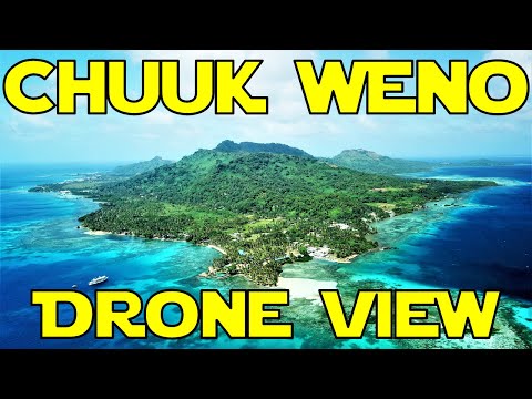 【Drone view】Chuuk Weno island, Federated states of Micronesia (FSM)