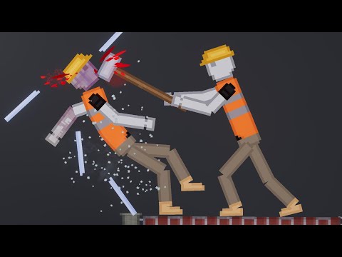 People Fight Each Other On Construction Zone In People Playground