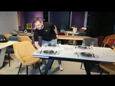 Кухонный стол раскладной Сальери столешница керамика без торцевых механизмов во Владивостоке - видео 2
