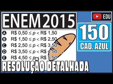 [ENEM 2015] 150 📘 INEQUAÇÃO DO 2º GRAU Uma padaria vende, em média, 100 pães especiais por dia
