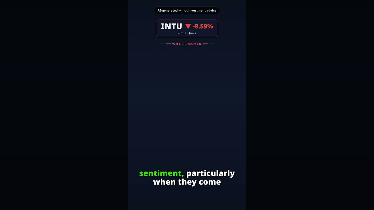 Why Is Intuit Stock Falling Today? INTU -8.59% (Jun 2) — Goldman Sachs Downgrade