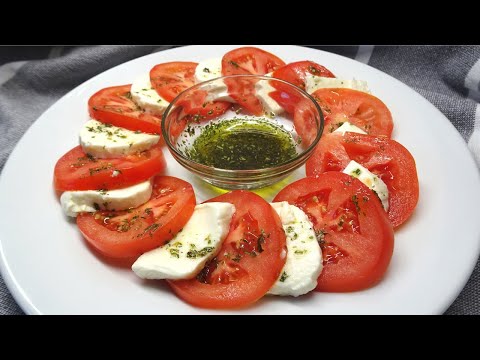 Ensalada de Tomate y queso con Aliño Especial/ Como hacer Ensalada Caprese