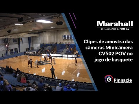 Clipes de amostra das câmeras Marshall Minicâmera CV502 POV no jogo de basquete