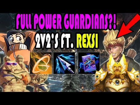 FULL POWER GUARDIANS?! RANDOM 2V2'S FT. REXSI- SMITE