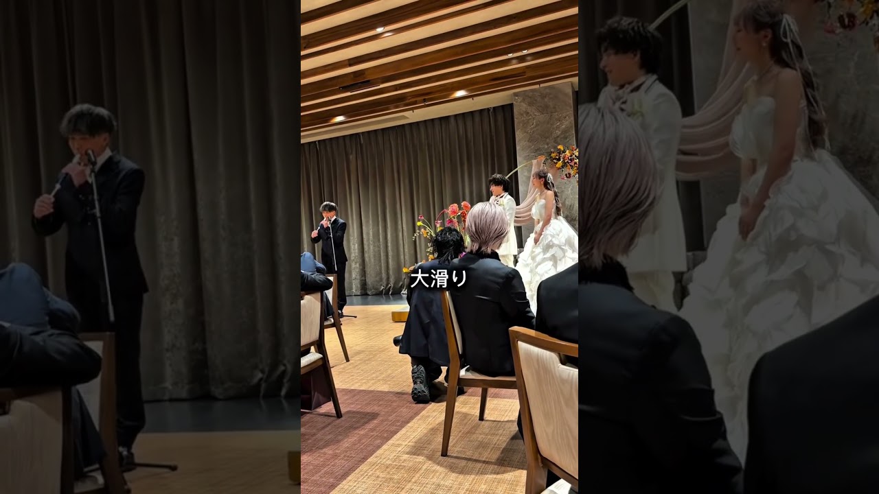 謎楽器で乾杯挨拶、もう二度とやらないと誓った日😇🎬aotraveler__ さん（Instagram）　#ハナユメ #披露宴レポ #余興 #演奏 #爆笑演出