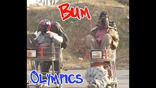 Homeless Olympics, shopping cart races, wheelie the dirt bike, pinata full trash money, 3 leg race