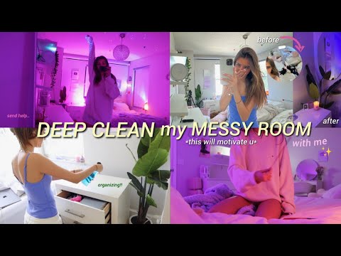 DEEP CLEAN MY MESSY ROOM WITH ME✨*motivation to clean ur room*