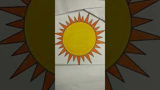 Sun drawing and colors painting