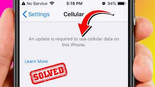 An Update is Required to Use Cellular Data on this iPhone