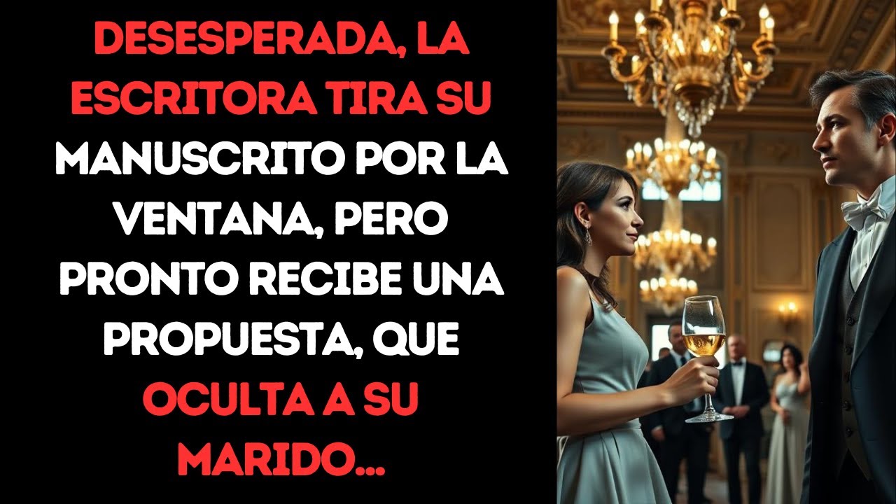 Desesperada, la escritora tira su manuscrito por la ventana, pero pronto recibe una propuesta.