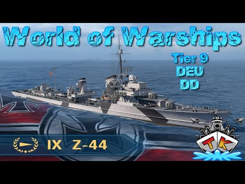 Z44 für 228.000 Kohle "Review" in World of Warships auf Deutsch