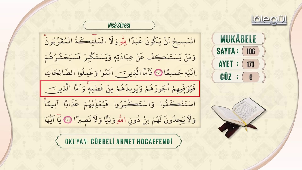 Cübbeli Ahmet Hocaefendi ile Mukâbele 6. Cüz