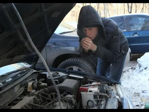 Как заводится УАЗ Патриот в -30, погода в Москве, снег и пробки