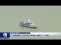 Three boaters rescued after small boat capsizes on Lake St. Clair