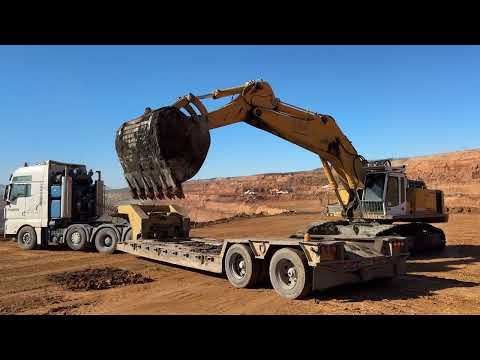 Loading & Transporting The Liebherr 964 Excavator On Site - Fasoulas Heavy Transports - 4k