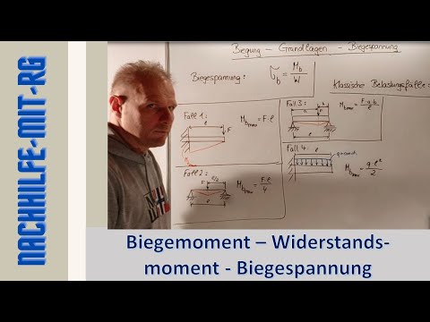 Biegemoment | Widerstandsmoment | Biegespannung | Grundlagen | Biegung | Biegeträger